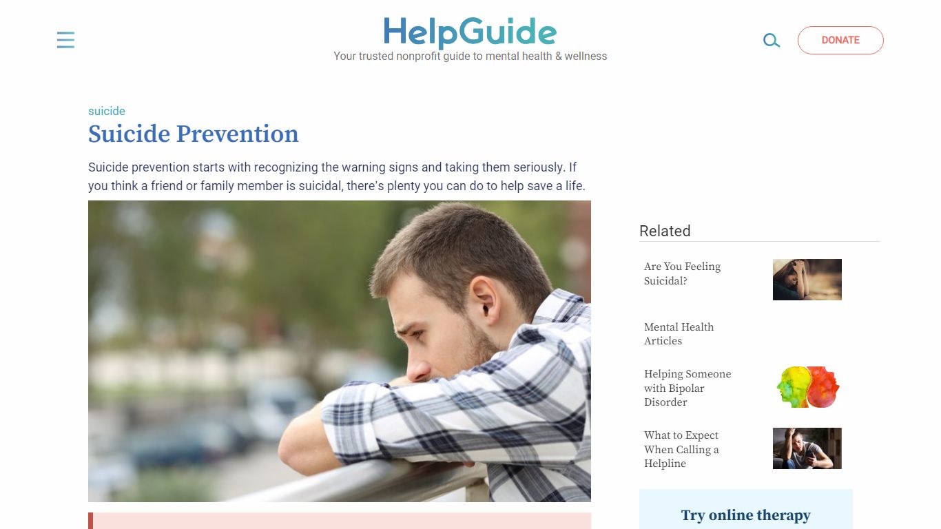 Suicide Prevention - HelpGuide.org