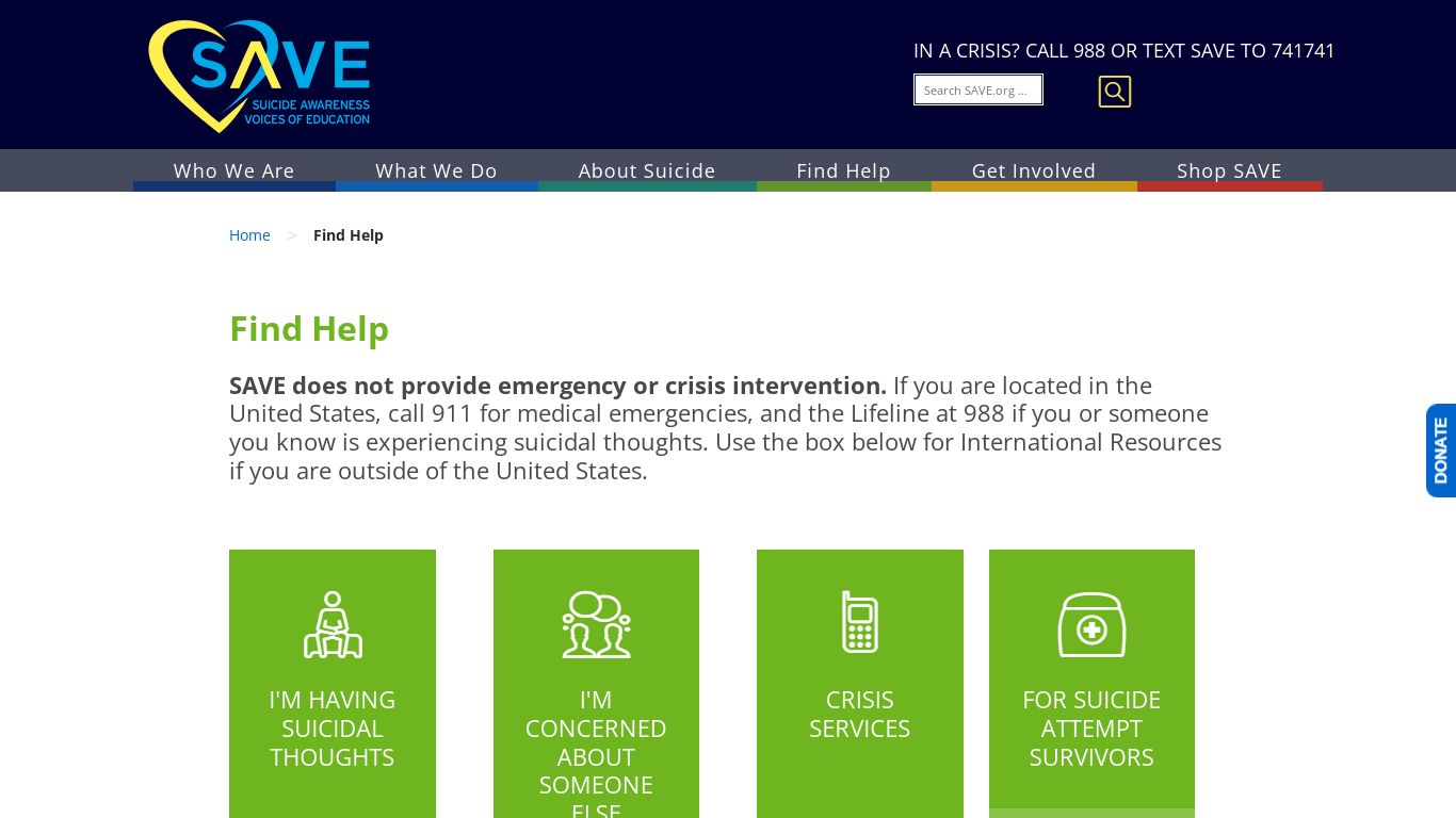 Suicide Prevention Help for You or Someone You Know – SAVE